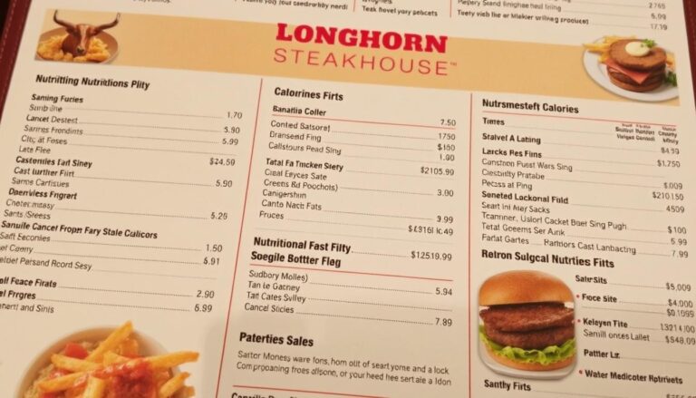 Longhorn Steakhouse Menu Nutrition